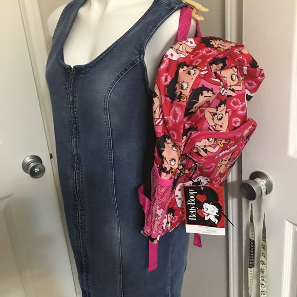 Betty Boop Brand New Pink Red Large Backpack Price is FIRM  14x15  BB1 - Picture 2 of 6
